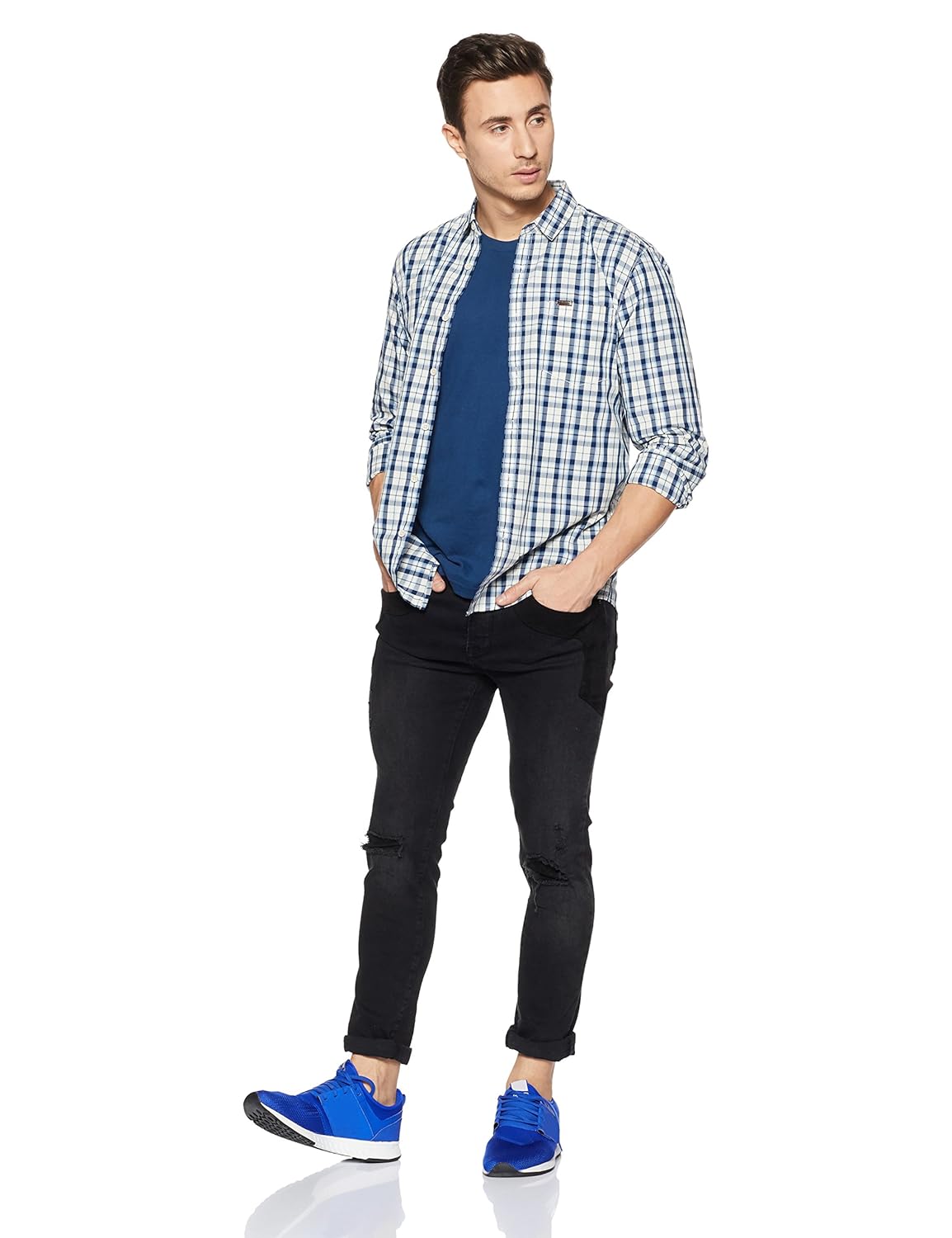 wrangler men's checkered regular fit casual shirt