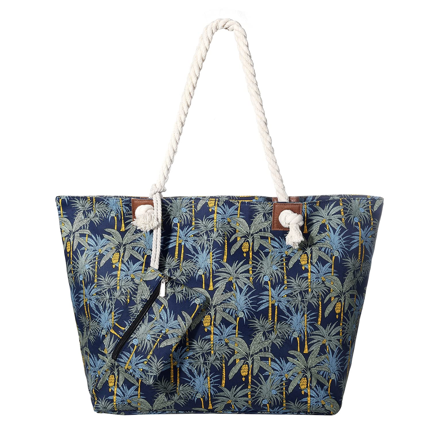 MASADA Large beach bag water resistant with zip Jungle Tree