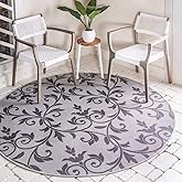 Unique Loom Outdoor Botanical Collection Area Rug - Victorian (6' 1" Round, Gray/ Silver)