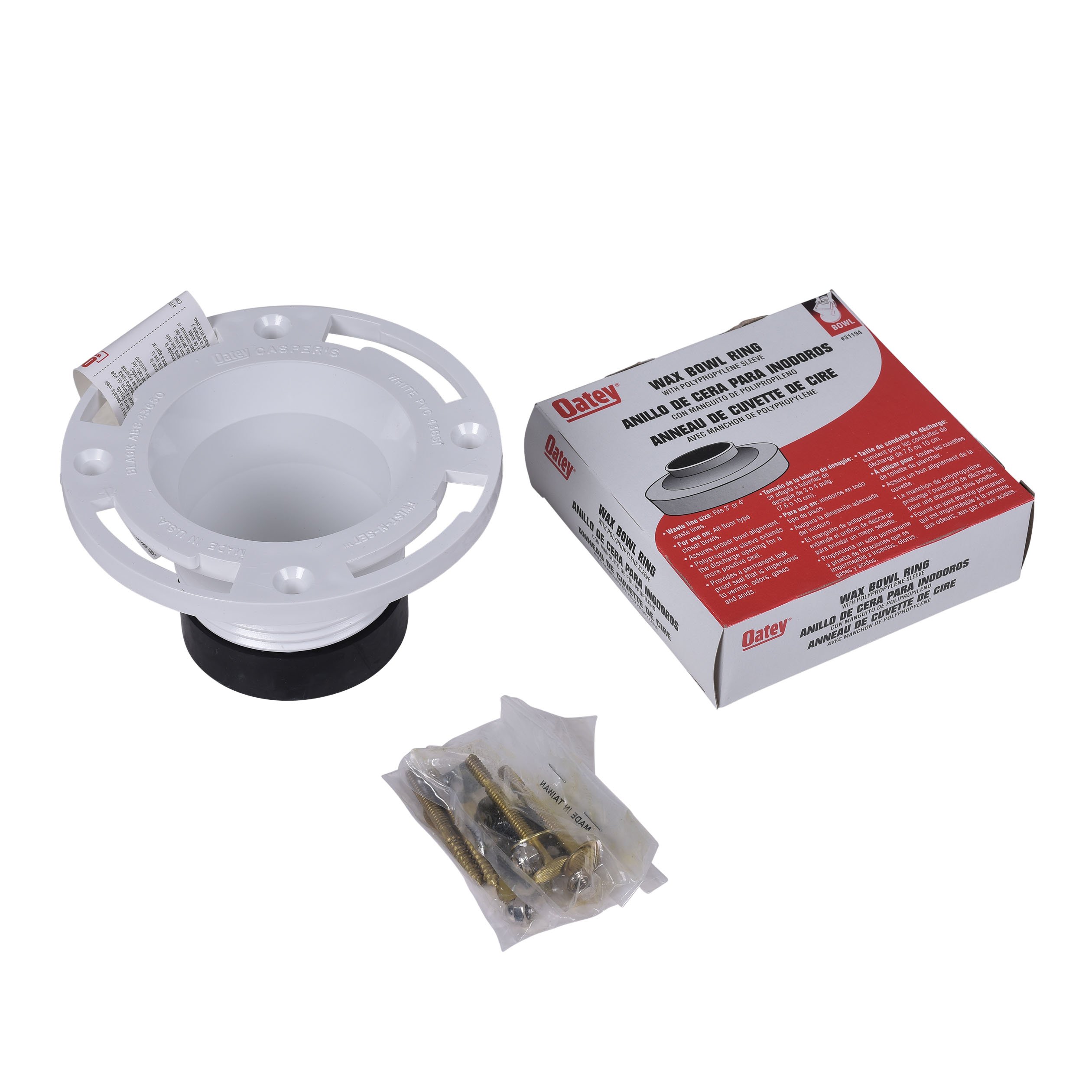 Oatey 43652 Replacement Toilet Bowl Kit, 4", White on Galleon Philippines