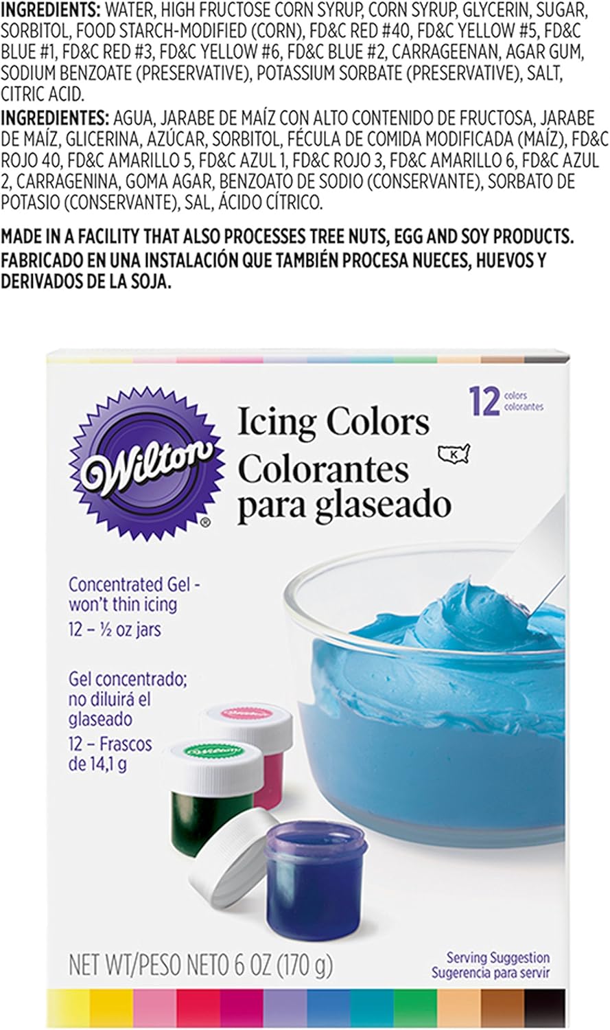Wilton Icing Colors, 12-Count Gel-Based Food Color: Cake Decorating Kit: Kitchen & Dining