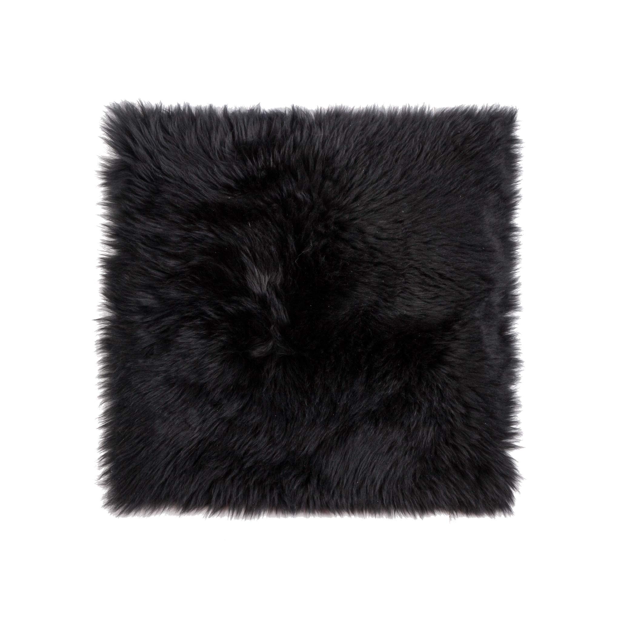 Photo 1 of Natural Sheepskin Chairpad with Non-Slip Backing | 100% Real New Zealand Wool Sheepskin for Car Seat, Accent Chair, or Vanity Chair, Black 1 Count (Pack of 1)