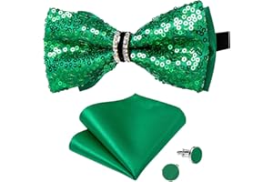 DiBanGu Mens Rhinestone Bow Tie Pre-Tied Bow Ties for Men Adjustable Sparkle Sequin Bowtie for Party Prom Banquet Wedding