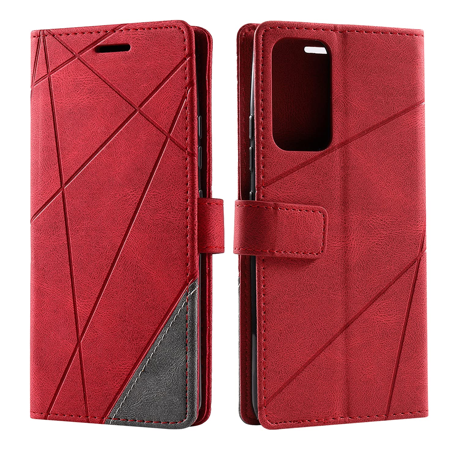 SONWO Case for Galaxy A82 5G Case, Premium Leather Flip Wallet Case Magnetic Closure Card Slots Kickstand Phone Case for Galaxy A82 5G, Red