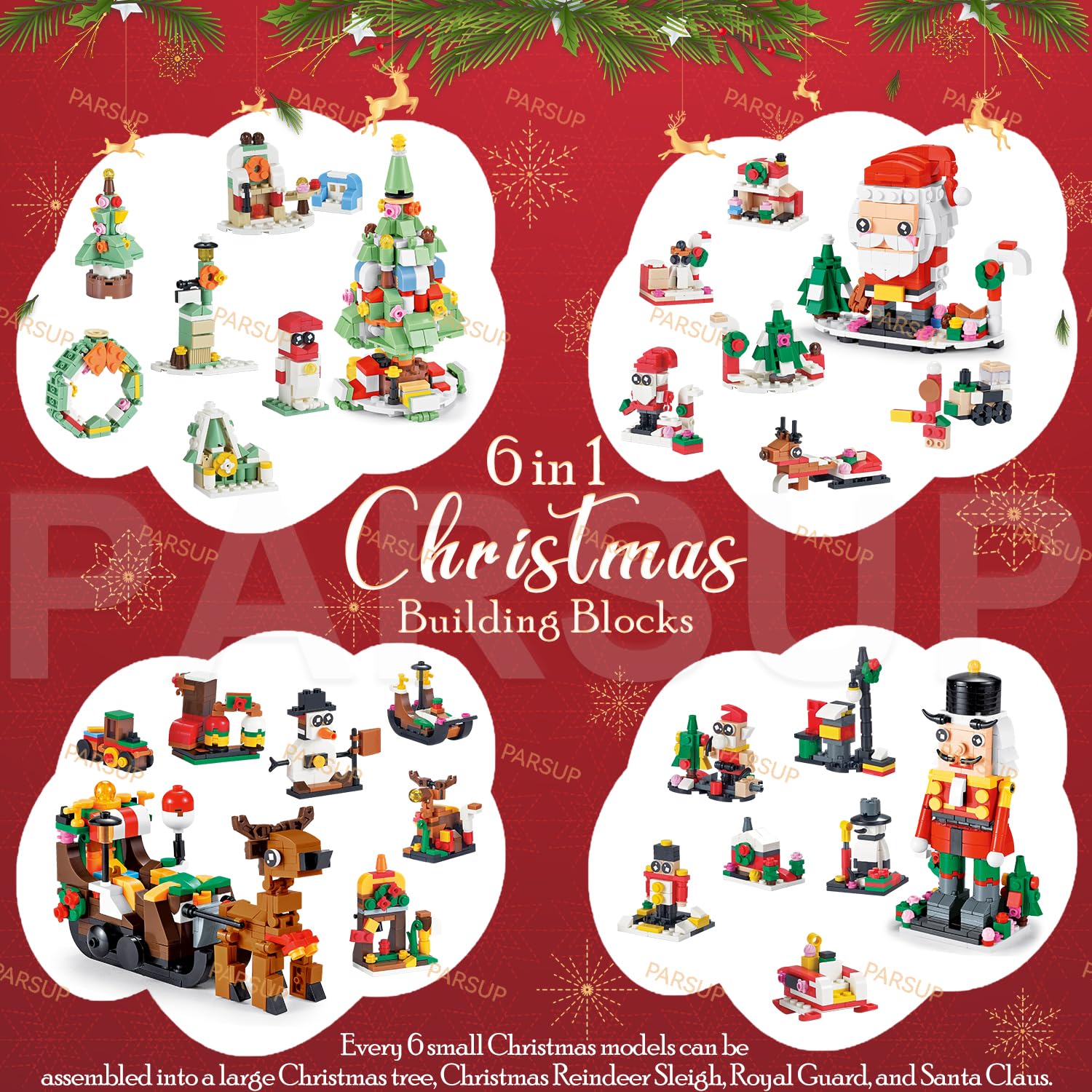 Christmas Advent Calendar 2025, 6 in 1 Building Blocks, 24 Days Countdown Calendar Toys for Kids, Building Toys Party Favors, Xmas Gifts for Boys & Girls