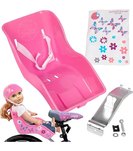 Siege Enfant Velo 15-36 Kg Siège Poupée Vélo Enfant - Autocollants DIY Violet Accessoire Poupon