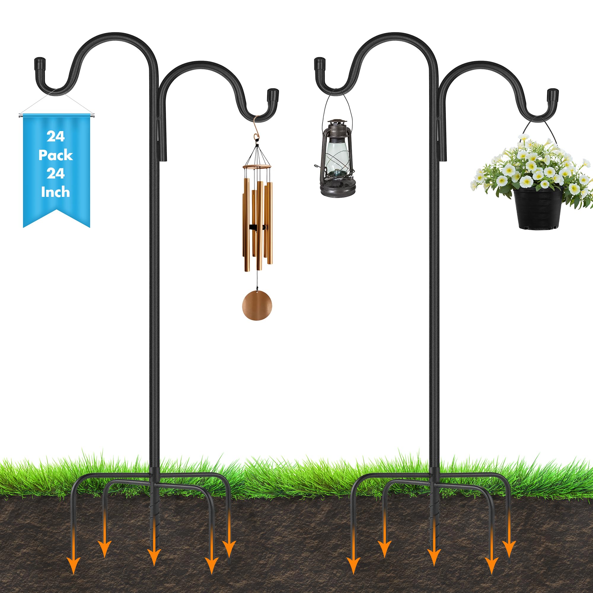 Photo 1 of (unknown if complete) Vivantia 24 Pack 24 Inch Adjustable Double Shepherds Hooks for Outdoor