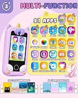 UCIDCI Kids Smart Phone for Girls 3-7 Dual Camera 4.0 Inch IPS Learning Games view 2