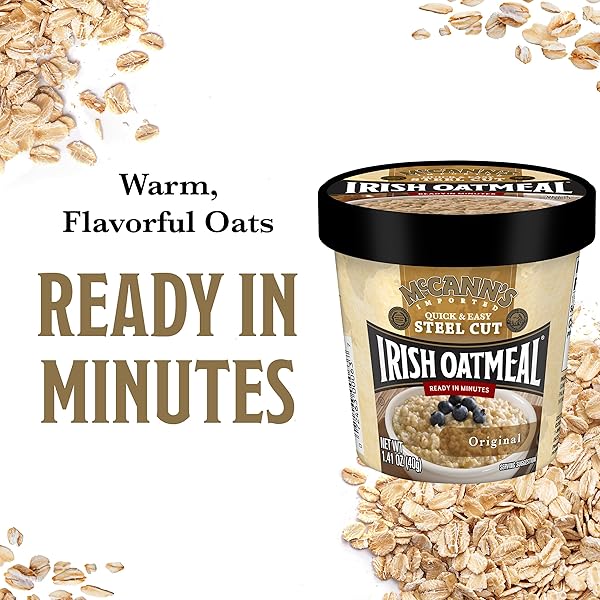 MCCANN’S IRISH OATMEAL INSTANT OATMEAL CUP, ORIGINAL, 1.4 OUNCE (PACK OF 12)