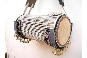 Traditional Nigerian Talking Drum Iya-Ilu GanGan, Large Mother Drum with Brass Bells