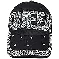 Popfizzy Bling Hat for Women and Girls, Fun Rhinestone Baseball Cap, Bejeweled Distressed Denim Hat, Bling Gifts for Women