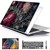 Batianda Case for New MacBook Pro 13 Inch 2022 M2 Chip and Model A2338 M1 A2251 A2289 2021 2020 Release,Stylish Designed Hard Shell with Keyboard Cover & Screen Protector, Vintage Flower