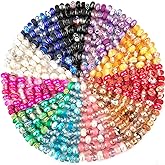 220 Pcs European Large Hole Spacer Beads, Zyehxed Assortment European Craft Beads Colorful Rhinestone Lampwork Beads Fairy Garden Beads For DIY Charms Bracelet Necklace Earring Jewelry Making Supplies