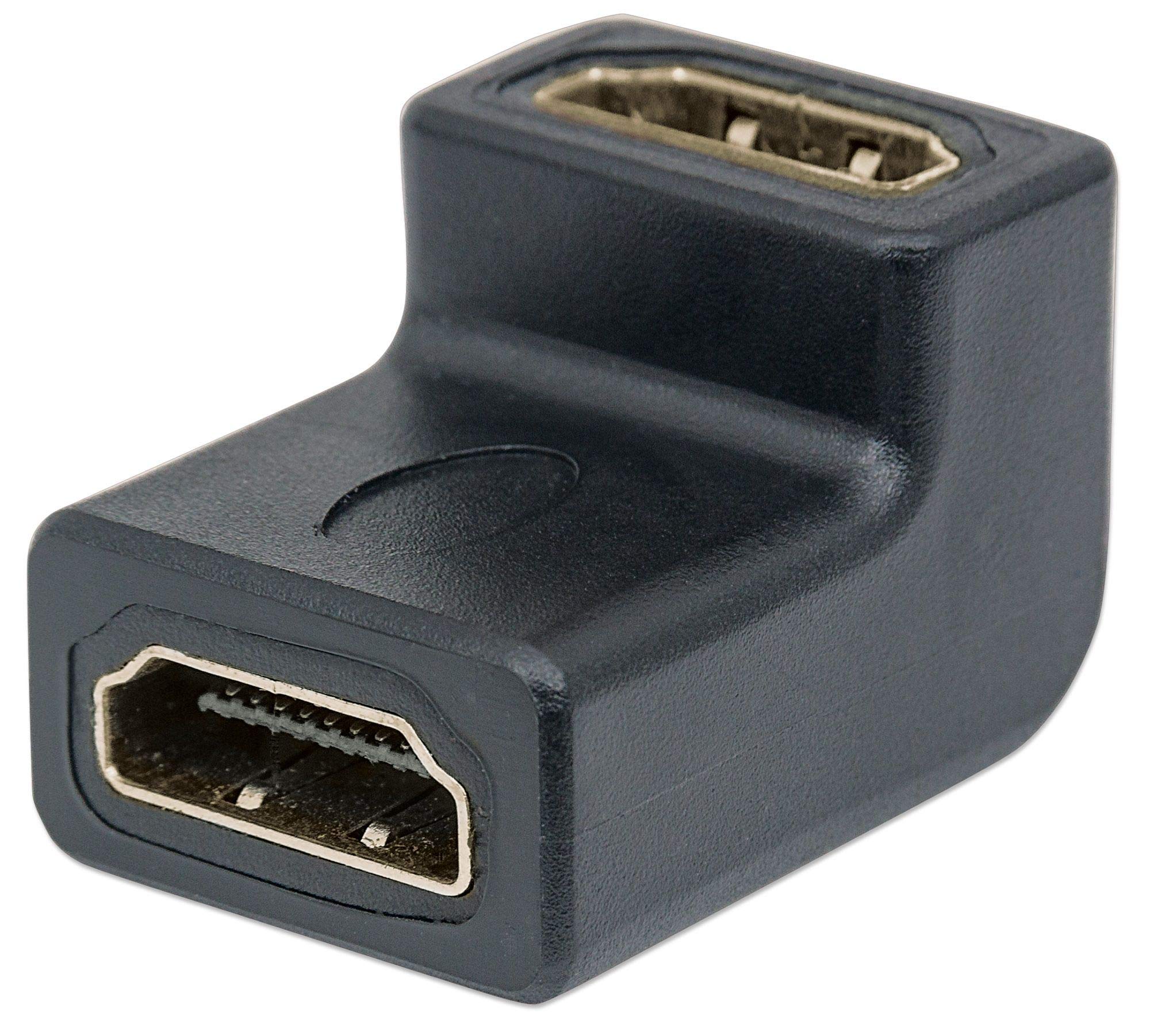 Manhattan HDMI Coupler - 4K, Female to Female, 10.2 Gbps, 90° Connection, Polybag