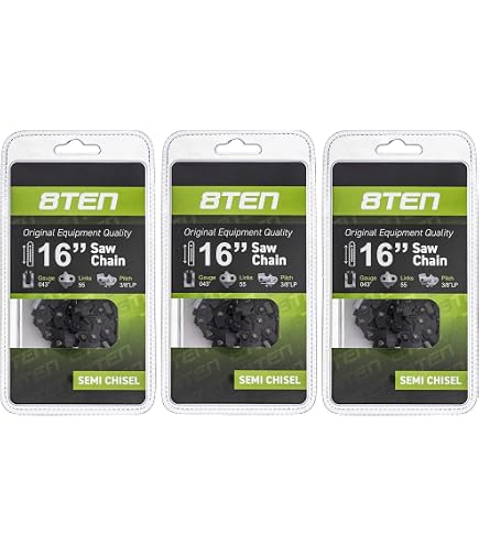 2-Pack Archer 36 Inch Chainsaw Chain – 3/8 .063 114DL Full Chisel Skip-Tooth 75JGX114