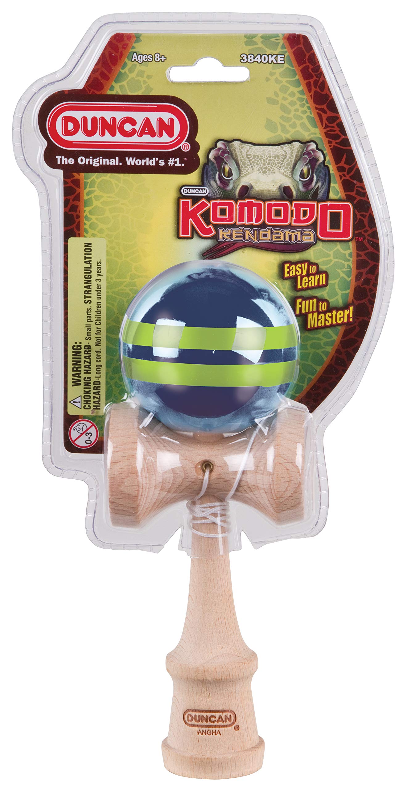 Duncan Toys Komodo Kendama, Blue w/ Green Stripes