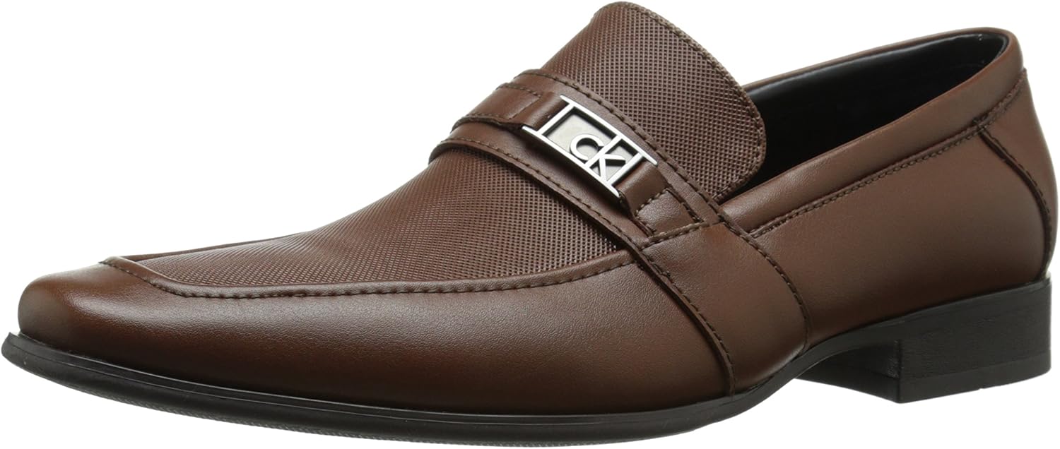 calvin klein bartley diamond leather loafers