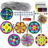 30 Sets Mandala Suncatchers Craft Kits Stained Glass DIY Window Paint Art | 30-piece Flower window art kit with mandala designs, perfect for spring crafts, summer parties, and creative activities