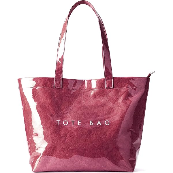 Borsa Tote Lushandy In PVC Trasparente Con Stampa Lettere, Effetto Carta Kraft, Grande, Con Tracolla