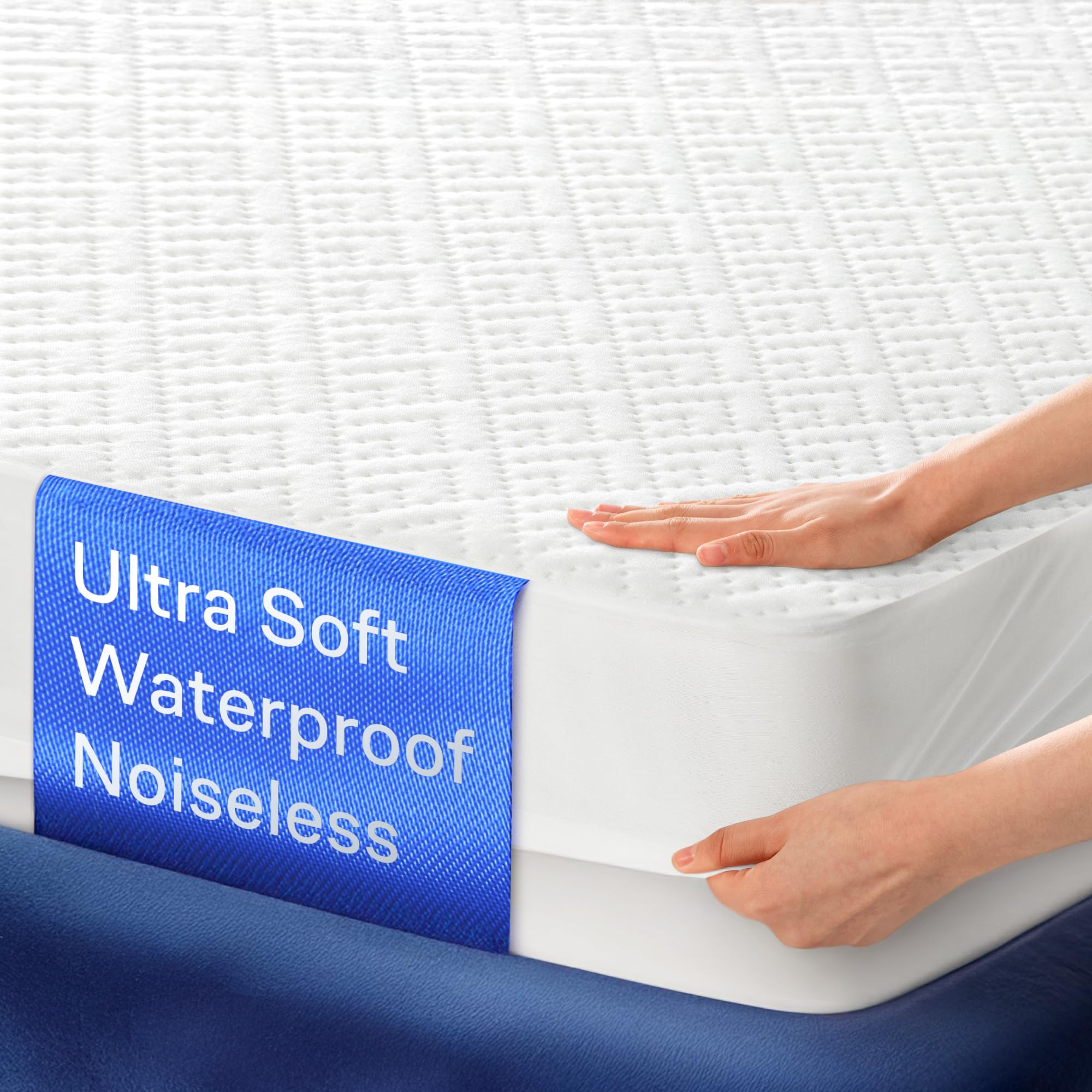 Photo 1 of 100% Waterproof King Mattress Protector - 360 Protection Against Spills, Stains & Accidents for Parents & Pet Owners - Noiseless & Cooling Viscose Made from Bamboo (White)