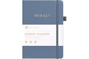 &AND PER SE And Per Se Budget Planner, Monthly Budget Notebook with Expense Tracker, Undated Financial Planner & Bill Organizer - A5 Size, Hardcover (Stone Blue)