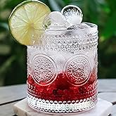Hobnail Beaded Floral Clear Drinking Glasses Set of 6, (10 oz) Vintage Glassware Set by Kate Aspen| Cocktail Glass Set, Juice Glass, Water Cups | Great Hostess Gift & Gift for New Home Owners