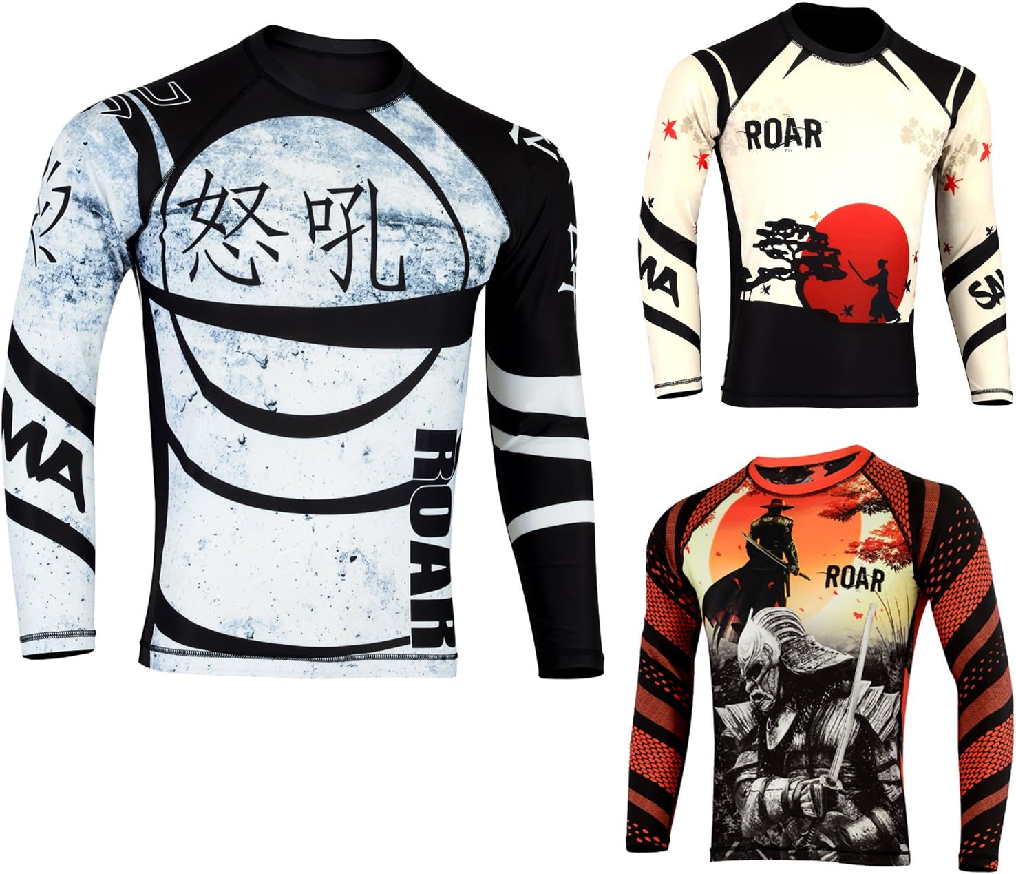 ROAR MMA Grappling Rash Guard BJJ Crossfit Training Gym Workout Compression Shirt