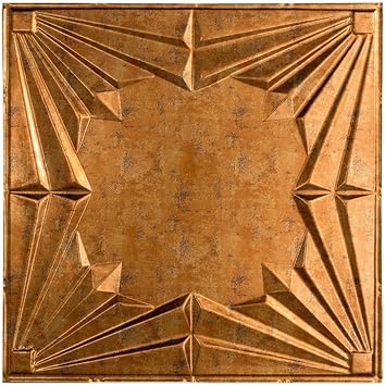 Fasade Easy Installation Art Deco Muted Gold Lay In Ceiling Tile