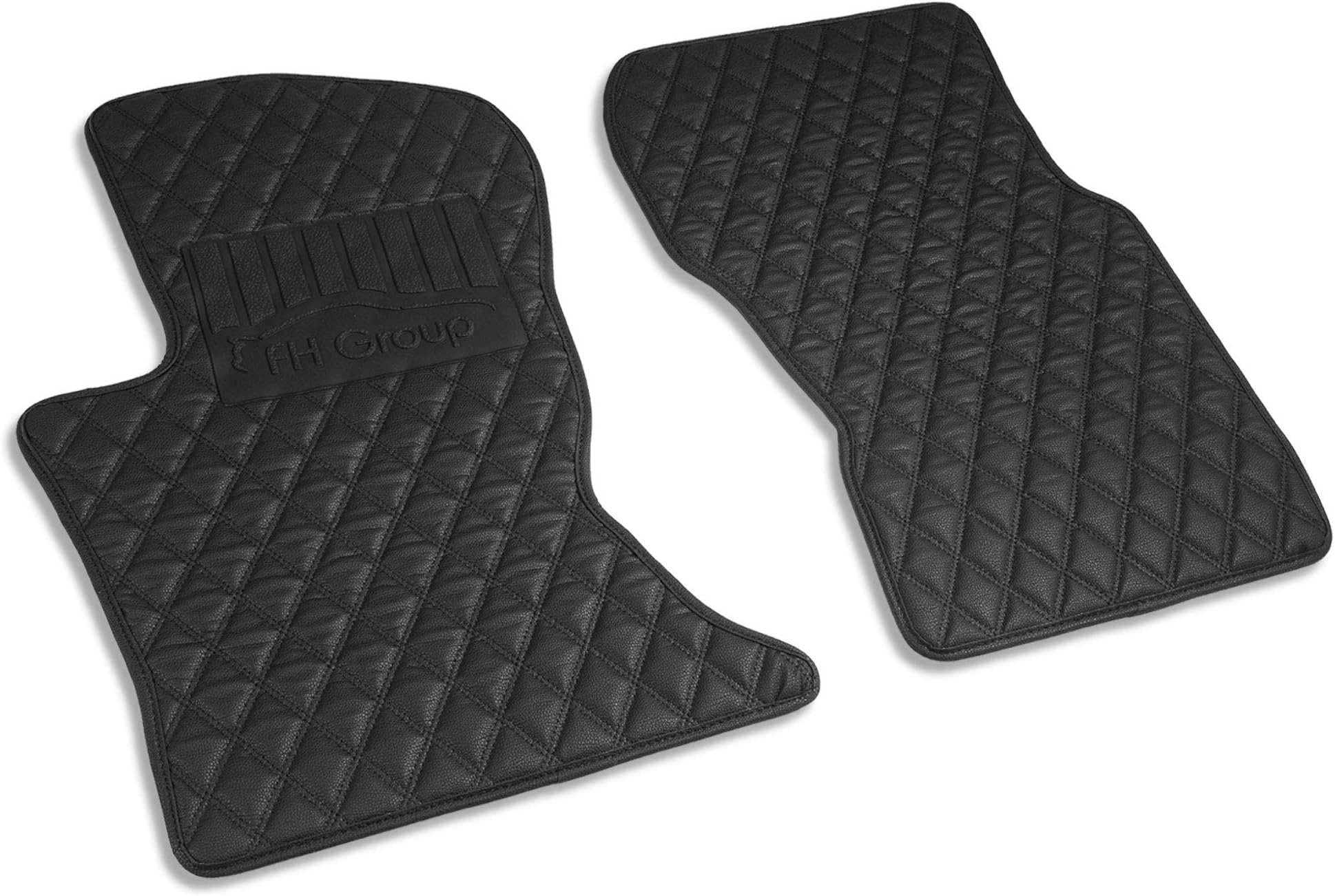 TLH Custom-fit Heavy Duty Faux Diamond Leather Car Floor Mats Liners Anti-Slip Backing, Front Set-Land Rover Velar 2017-2018