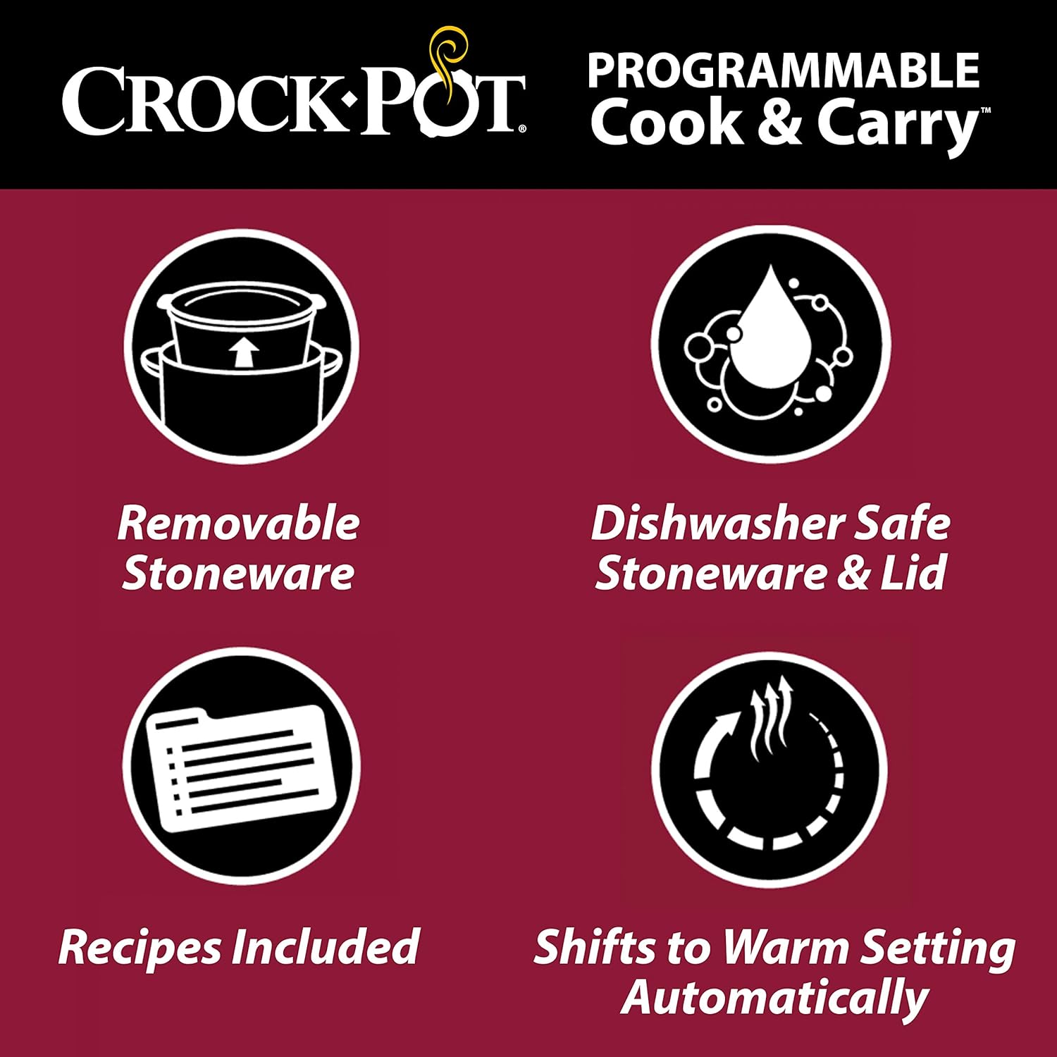 Crock-Pot SCCPVL610-S-A 6-Quart Cook & Carry Programmable Slow Cooker with Digital Timer, Stainless Steel: Kitchen & Dining
