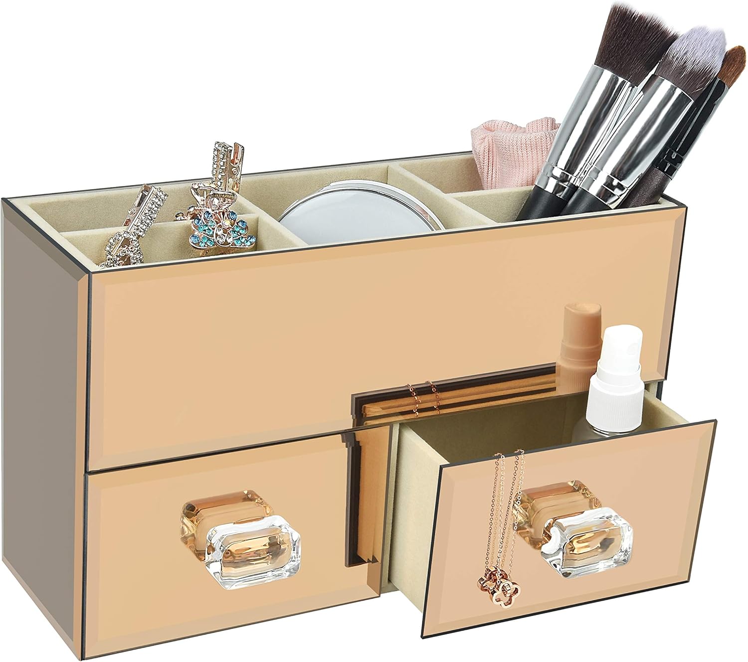 Best Tiered Glass Makeup Storage