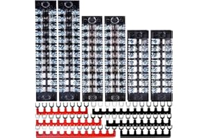 ElvesHome Terminal Blocks Ground Circuit 12Pcs/6 Set 8+10+12 Positions 600V 15A Dual Row Bus Bar Wire Amp Mount Screw Termina