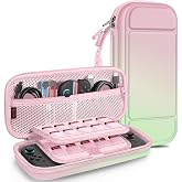 FINTIE Shockproof Carrying Case for Nintendo Switch 2 (2025) | Portable Hard Shell Protective Cover, Travel Storage Bag, 19 Game Card/2 Micro SD Card Slots, Inner Pocket, Pink Green