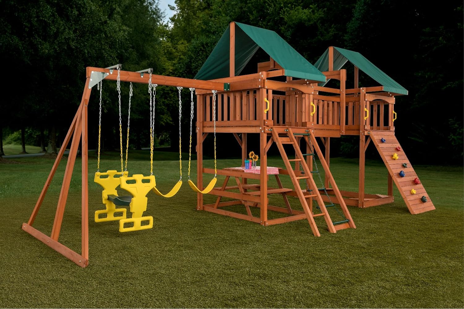 creative cedar designs woodlands swingset
