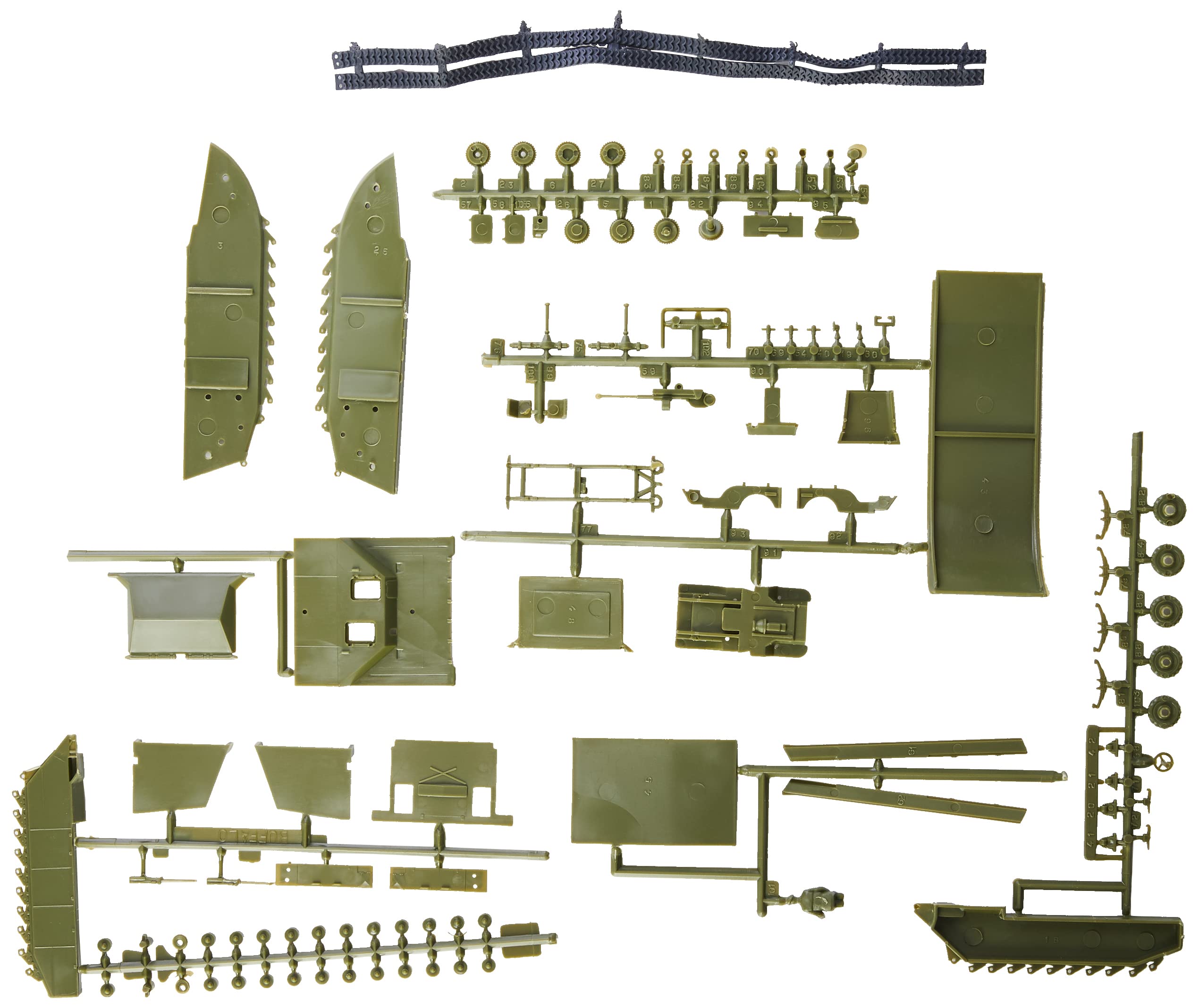 Airfix Vintage Classics Set - A02302V Buffalo Willys MB Jeep - Plastic Model Motor Vehicle Kits for Adults & Children 8+, Set Includes 107 Pieces, Sprues & Decals - 1:76 Scale Model Vehicle Set