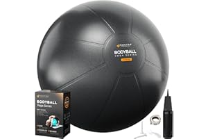 Exercise Ball - Yoga Ball Chair for Pilates, Home Fitness & Gym Workout. Extra Thick Pregnancy Ballon for Labor, Balance, Sta