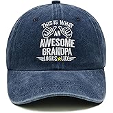 Wodeal Grandpa Hats for Men, Adjustable Embroidered Grandfather Baseball Cap, Grandpa Gifts from Grandkids
