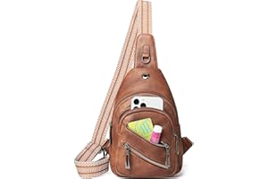 LATMAP Sling Bag For Women Men Cross body Chest Bags Small Backpack Purse Fanny Pack Shoulder Travel Belt Bag Faux Leather