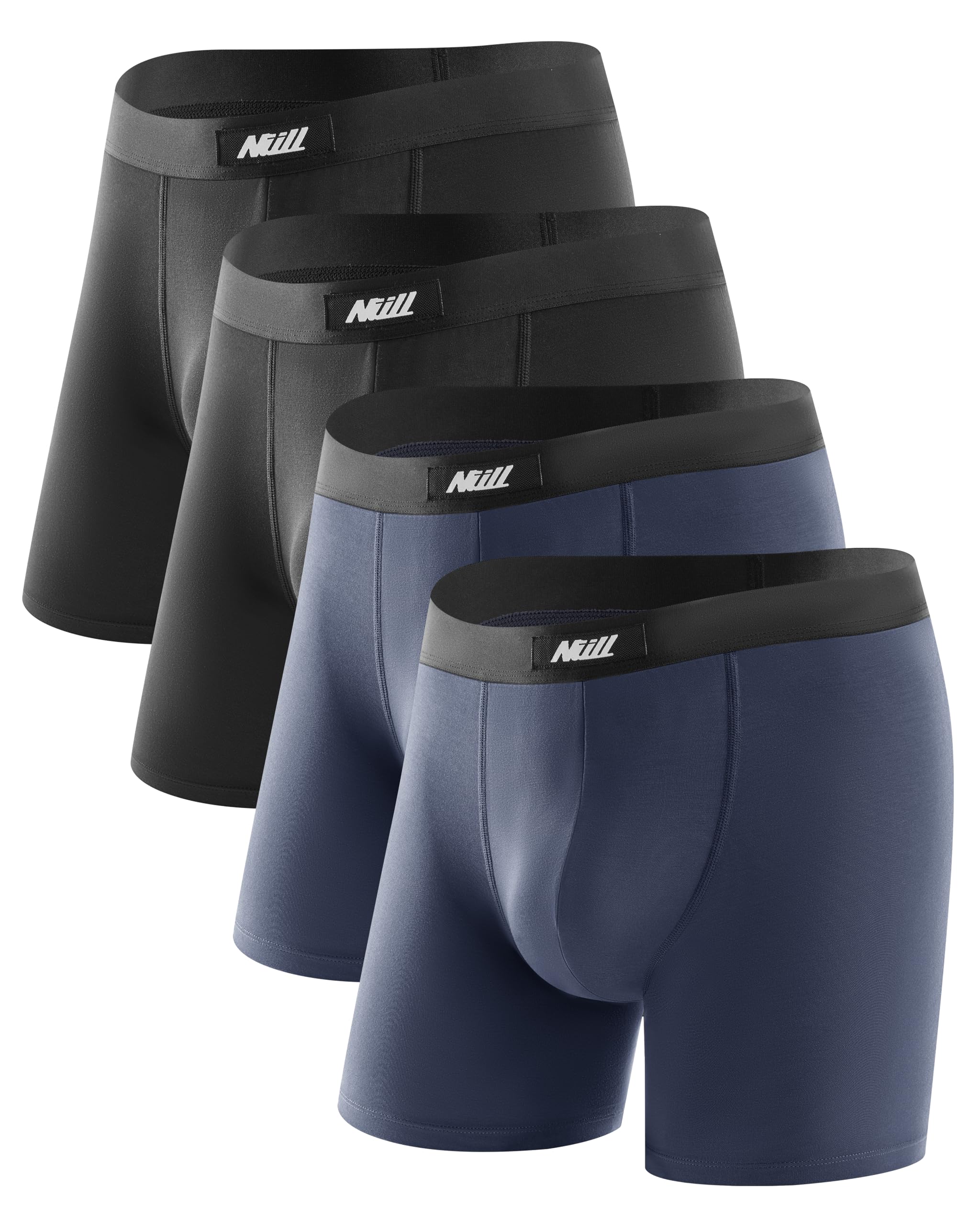 Photo 1 of Nullktie Men's Boxer Briefs 5" Inseam, Ultra Soft Modal Underwear Moisture Wicking Trunks for Men Multipack