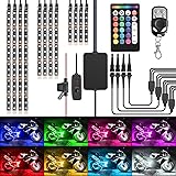 Nilight - TL-35 12PCS Motorcycle RGB Led Light Kit Waterproof Multi-Color Atmosphere Lights Lamp with Dual RF Wireless Remote