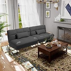 COMHOMA Convertible Sofa Bed,72″Fabric Couch with