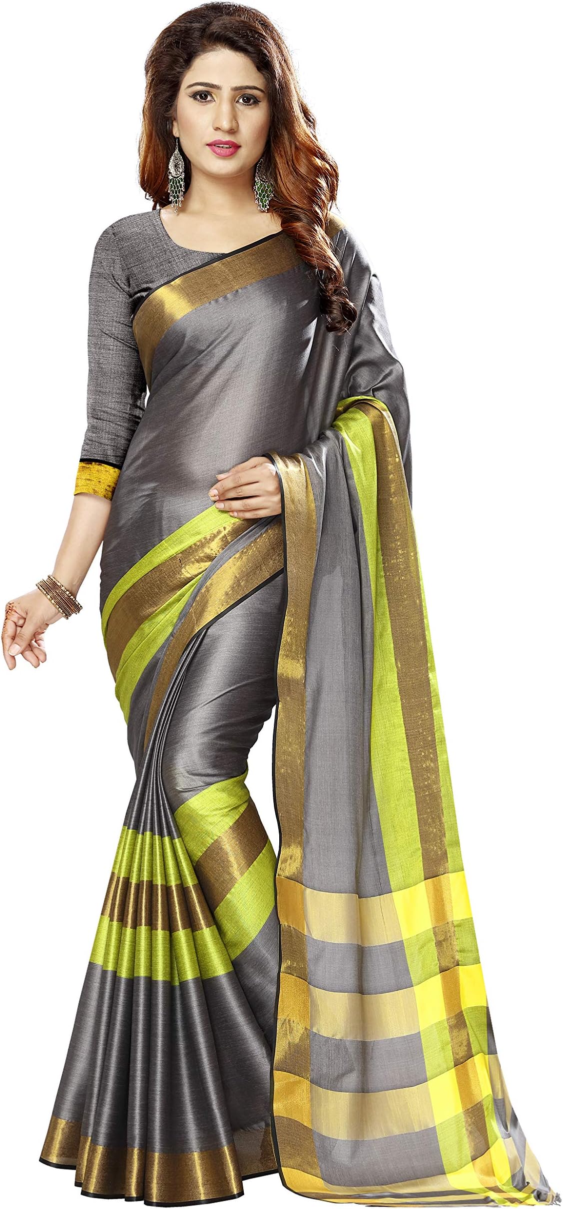 Venisa Women's Soft Silk Cotton Saree with Blouse Piece