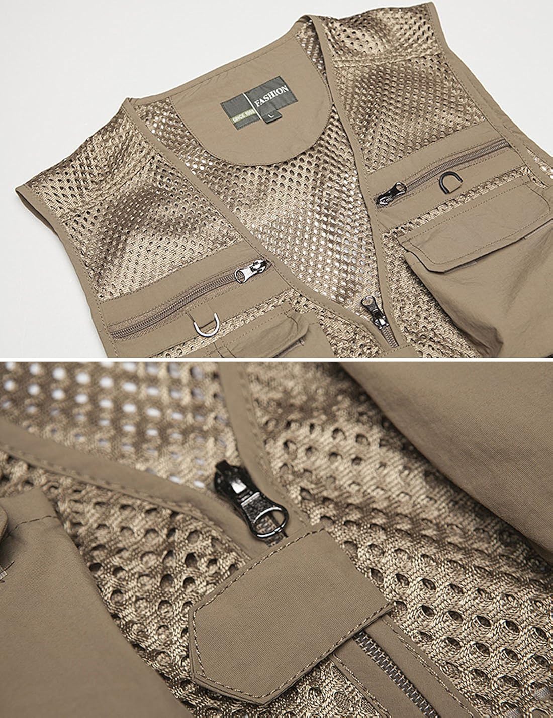Flygo Mens Summer Outdoor Work Safari Fishing Travel Photo Vest with Pockets at  Men’s Clothing store