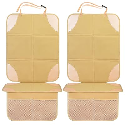 Car Seat Protector for Child Car Seat, Waterproof 600D Thickest with Non Slip Backing Padding Car Seat Cover Mat Protector for Leather Seats 2 Pack