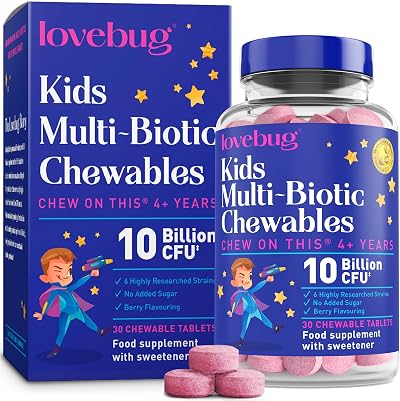 Lovebug Kids Probiotic Chewables 10B CFU Prebiotics 30 Berry