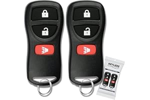 KeylessPros 3-Button Replacement Keyless Entry Remote Key Fob, Compatible with Nissan Armada Pathfinder Frontier Murano Titan Quest Xterra Sentra Versa, Infiniti FX35 FX45 QX4, KBRASTU15 (2-Pack)
