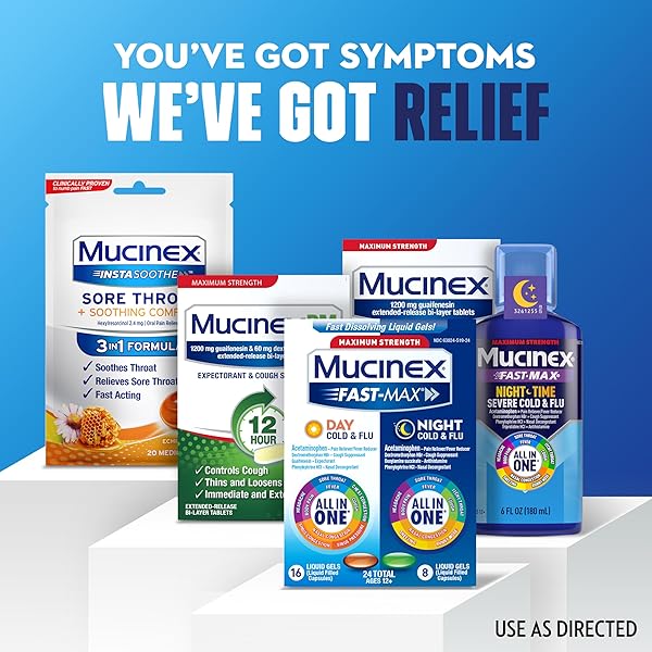 MUCINEX FAST-MAX LIQUID GELS FOR DAY/NIGHT COLD AND FLU, 24 COUNT