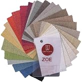LUSTROWIN Natural Linen Blend Fabric Sample Booklet, 27 Colors Available