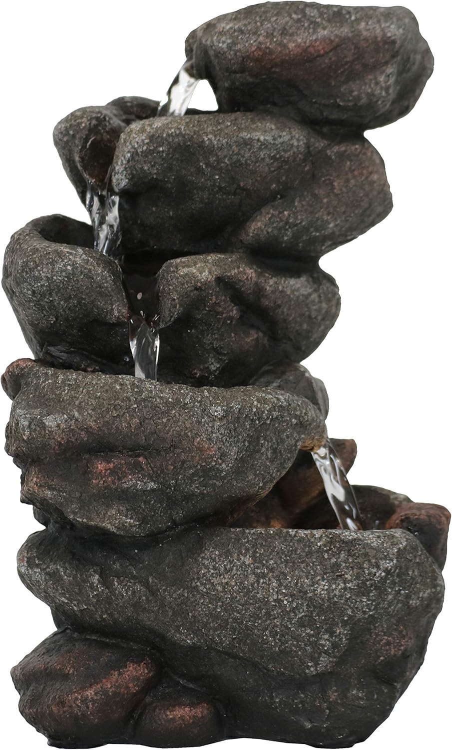 Sunnydaze Rocky Falls Indoor Tabletop Water Fountain with LED Light - Serene Rock Water Feature - Indoor Relaxation Fountain - Perfect for Living Room or Office Space - Electric Soothing Waterfall