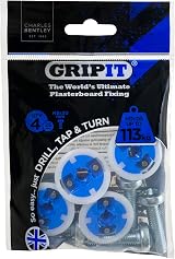 Gripit Blue Heavy-Duty Plasterboard Fixings Pack of 4 Holds 113kg UK Designed view 1